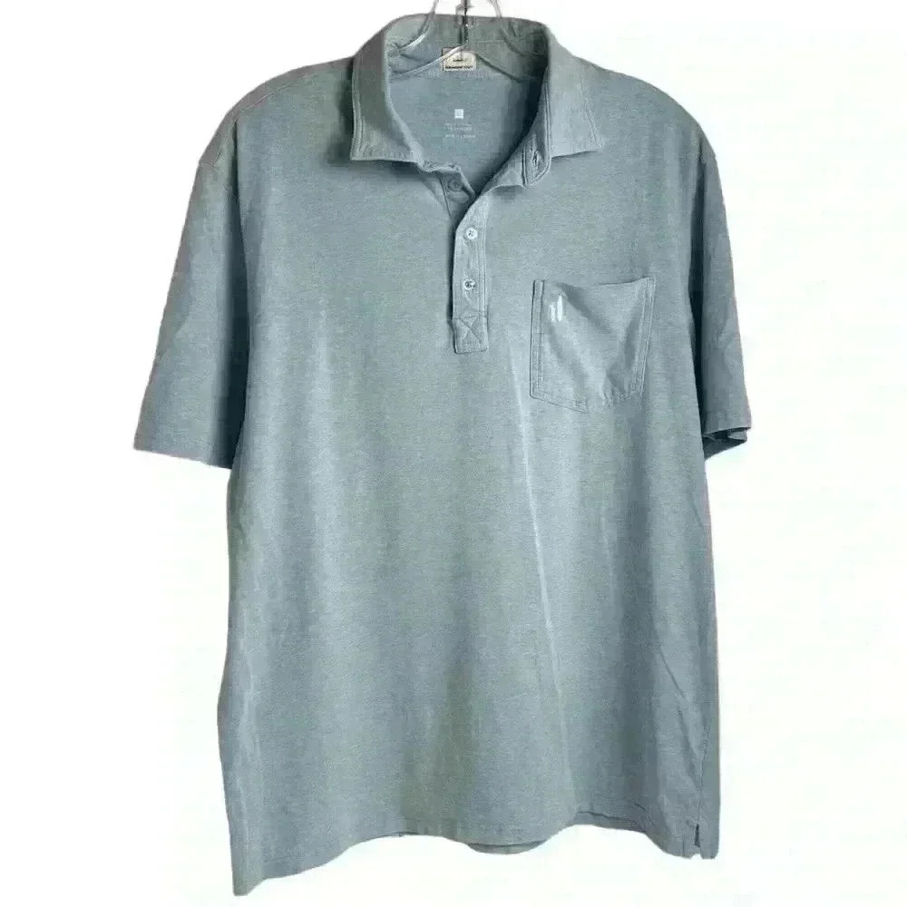Johnnie-O Men's Heathered Blue Polo Shirt Size L Short Sleeve‎ Casual